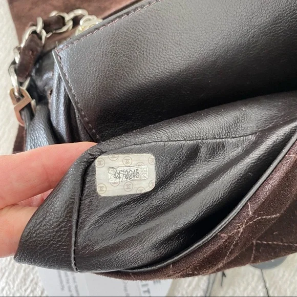 Chanel Vintage Classic Single Flap Bag Quilted Suede Medium Brown - Picture 12 of 17